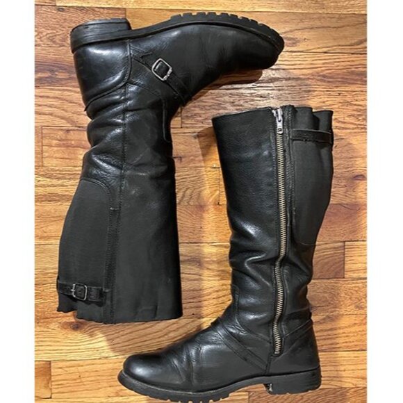 ARIAT black premium leather knee-high riding boots, waterproof, Sz10 - Picture 2 of 8